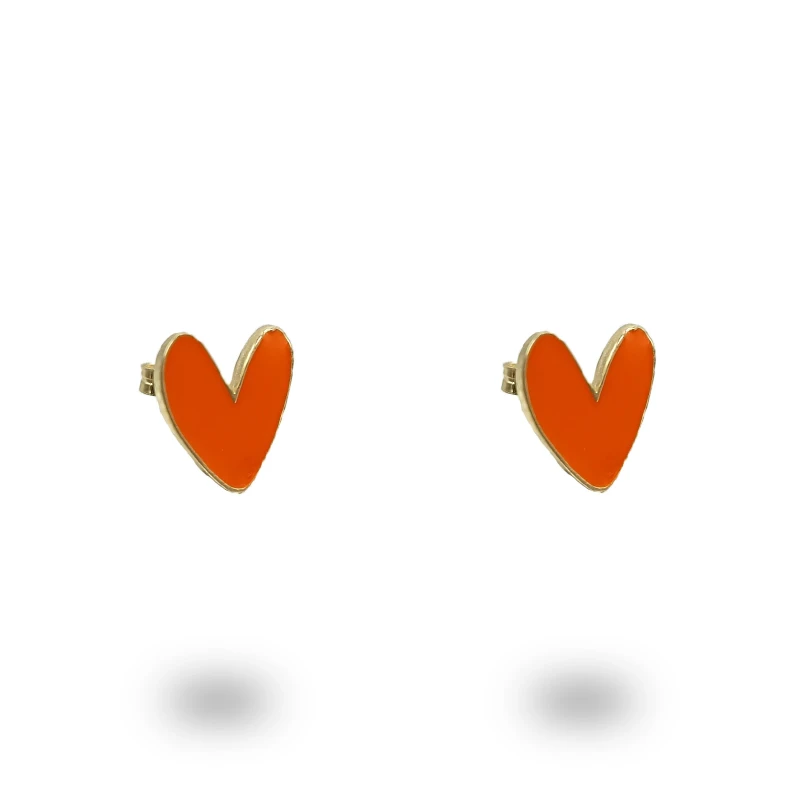 Orecchini Cuore Liberty in Argento 925 Dorato Smalto Personalizzabile