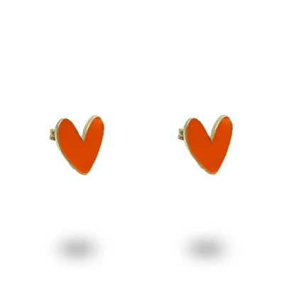 Orecchini Cuore Liberty in Argento 925 Dorato Smalto Personalizzabile