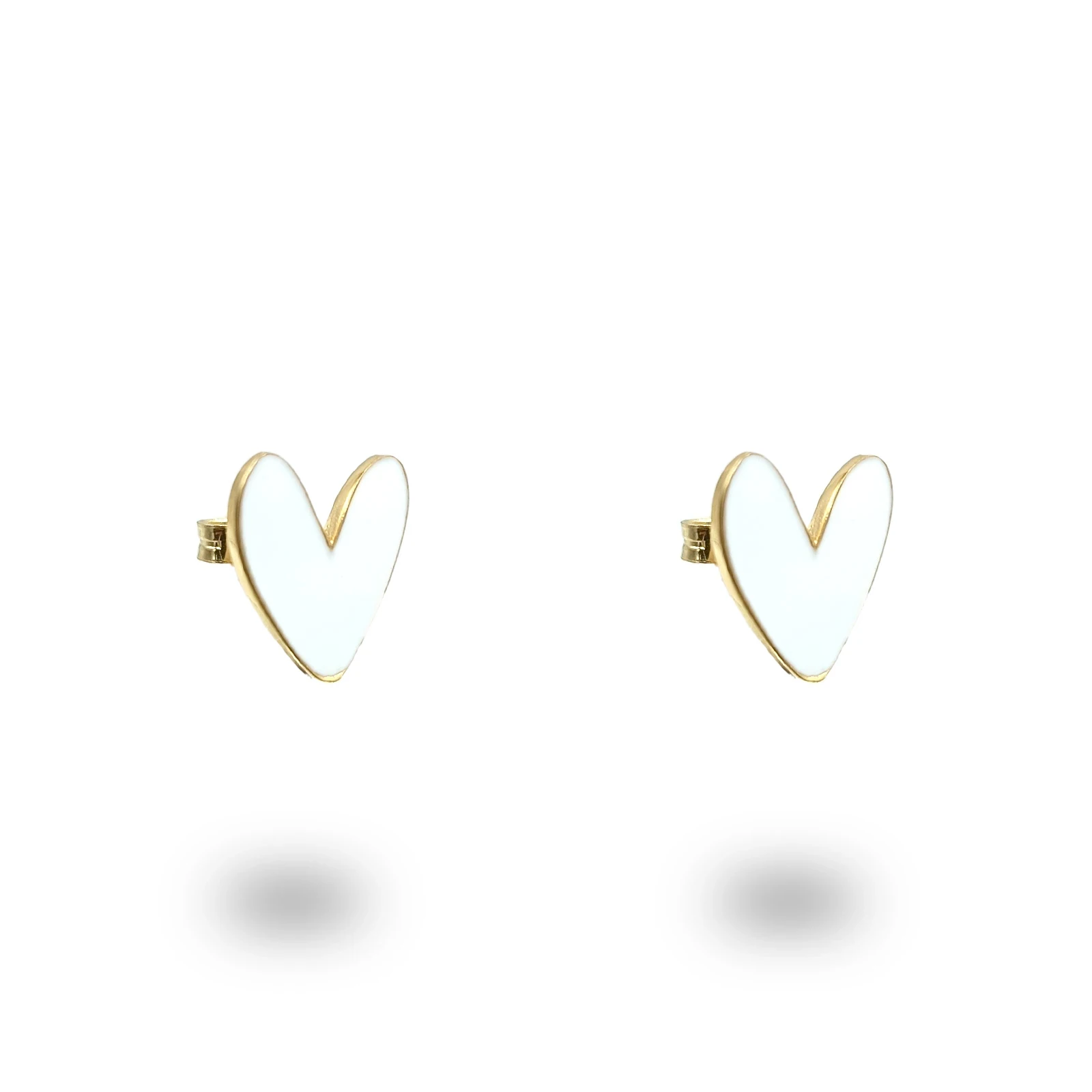 Orecchini Cuore Liberty in Argento 925 Dorato Smalto Personalizzabile