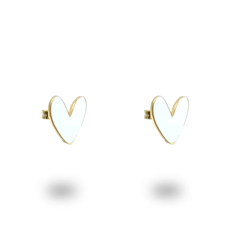 Orecchini Cuore Liberty in Argento 925 Dorato Smalto Personalizzabile