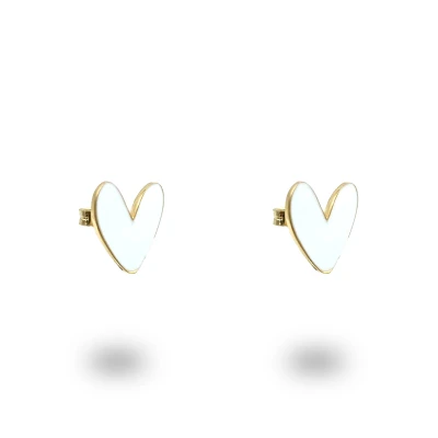 Orecchini Cuore Liberty in Argento 925 Dorato Smalto Personalizzabile