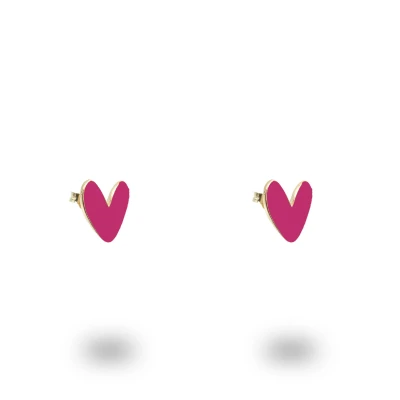 Orecchini Cuore Liberty in Argento 925 Dorato Smalto Personalizzabile