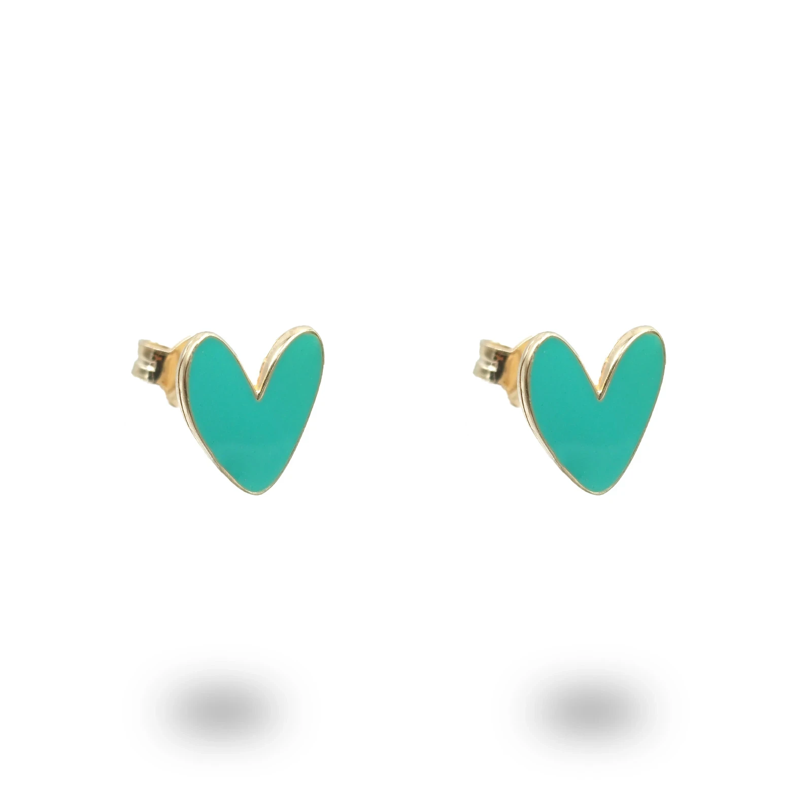 Orecchini Cuore Liberty in Argento 925 Dorato Smalto Personalizzabile