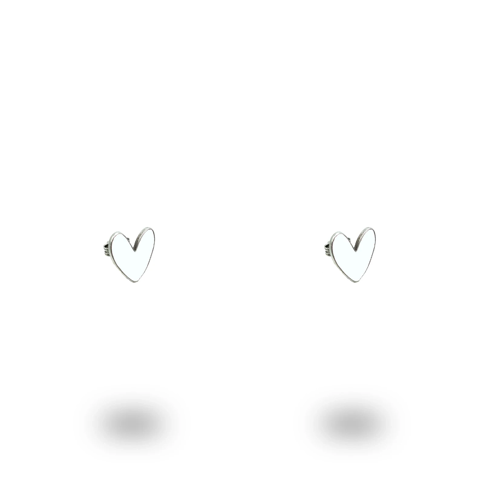 Orecchini Cuore Liberty Piccoli in Argento 925 Smaltato