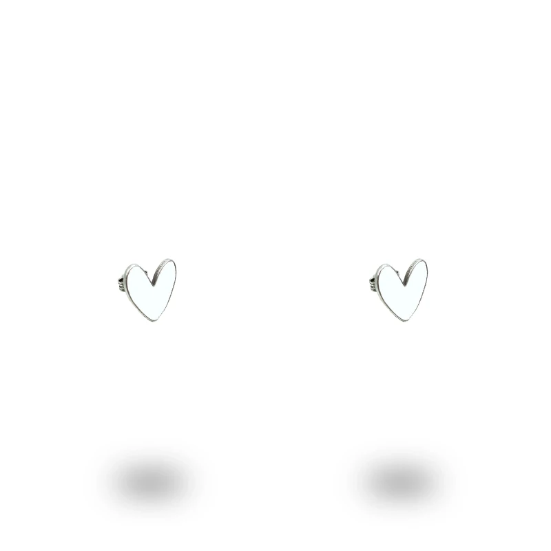 Orecchini Cuore Liberty Piccoli in Argento 925 Smaltato