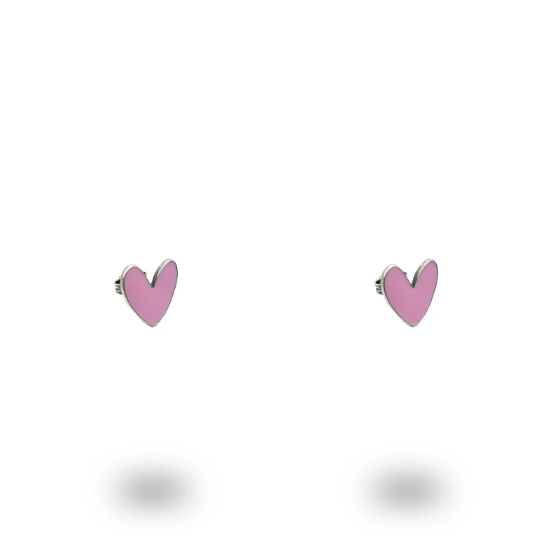 Orecchini Cuore Liberty Piccoli in Argento 925 Smaltato