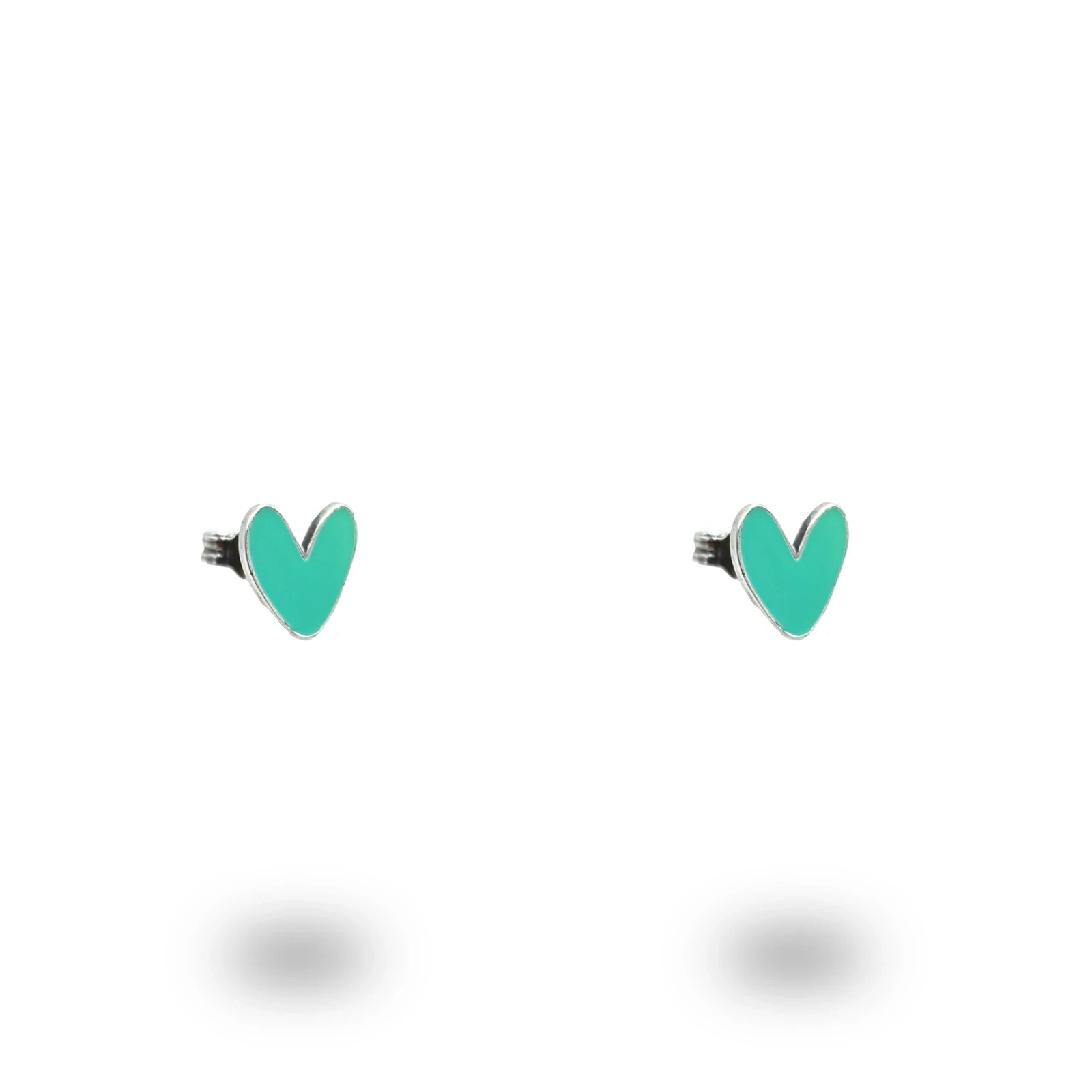 Orecchini Cuore Liberty Piccoli in Argento 925 Smaltato