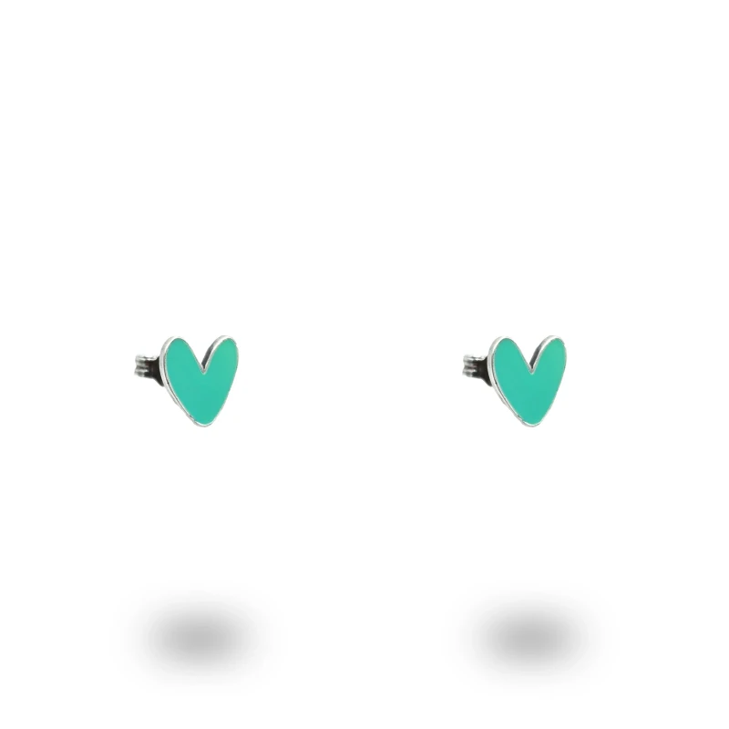 Orecchini Cuore Liberty Piccoli in Argento 925 Smaltato