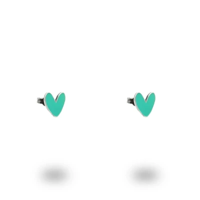 Orecchini Cuore Liberty Piccoli in Argento 925 Smaltato