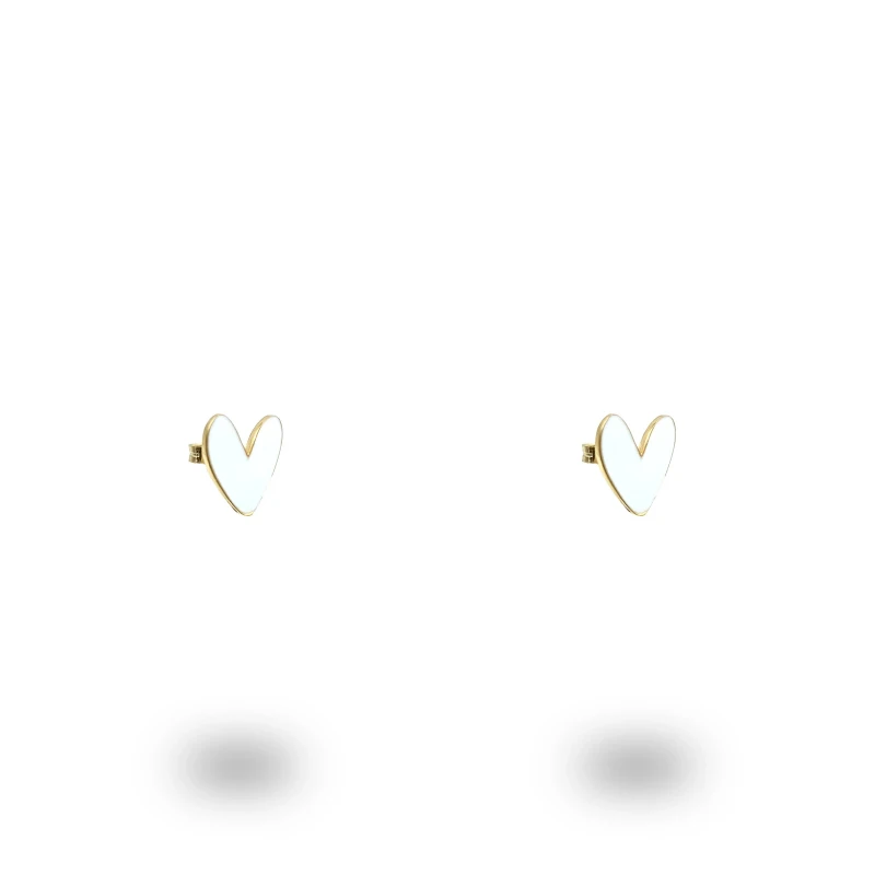 Orecchini Cuore Liberty in Argento 925 Dorato e Smaltato
