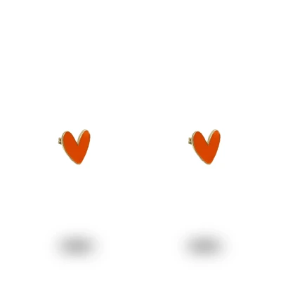 Orecchini Cuore Liberty in Argento 925 Dorato e Smaltato