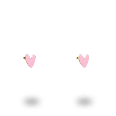 Orecchini Cuore Liberty in Argento 925 Dorato e Smaltato