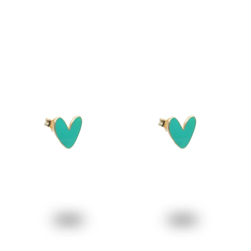 Orecchini Cuore Liberty in Argento 925 Dorato e Smaltato