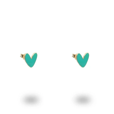 Orecchini Cuore Liberty in Argento 925 Dorato e Smaltato