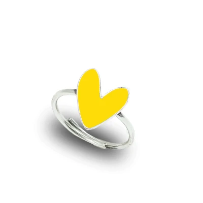 Anello Cuore Liberty Medio Argento 925 – Smaltato Rosso