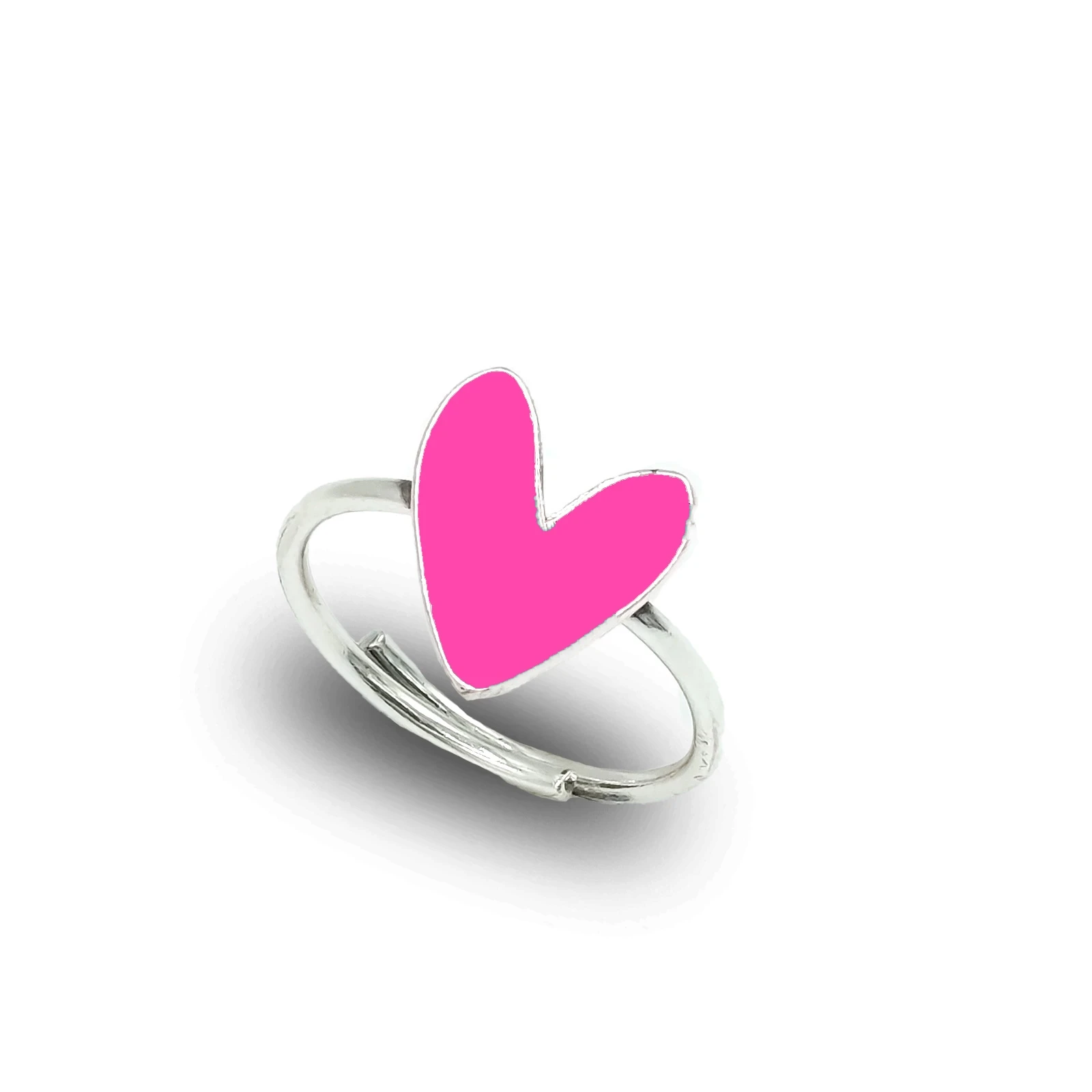 Anello Cuore Liberty Medio Argento 925 – Smaltato Rosso