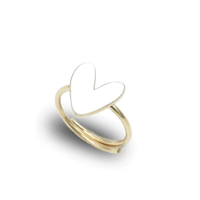 Anello Cuore Liberty Dorato Argento 925 – Smalto Tiffany