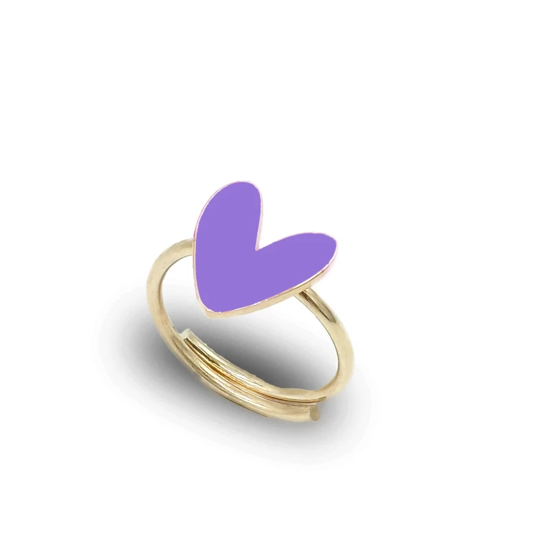 Anello Cuore Liberty Dorato Argento 925 – Smalto Tiffany