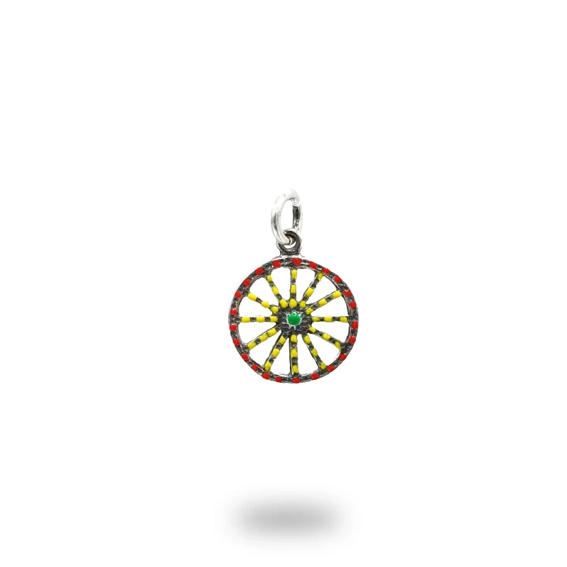 Ciondolo Ruota Media Carretto Siciliano Argento 925 – Smaltato