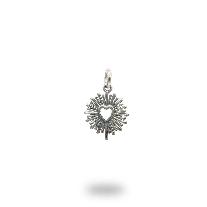 Pendente Cuore Raggi Solari Argento 925 – Made in Italy