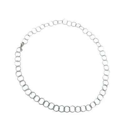 Collana in argento 925 rodiato, raffinata e luminosa, realizzata a mano in Italia