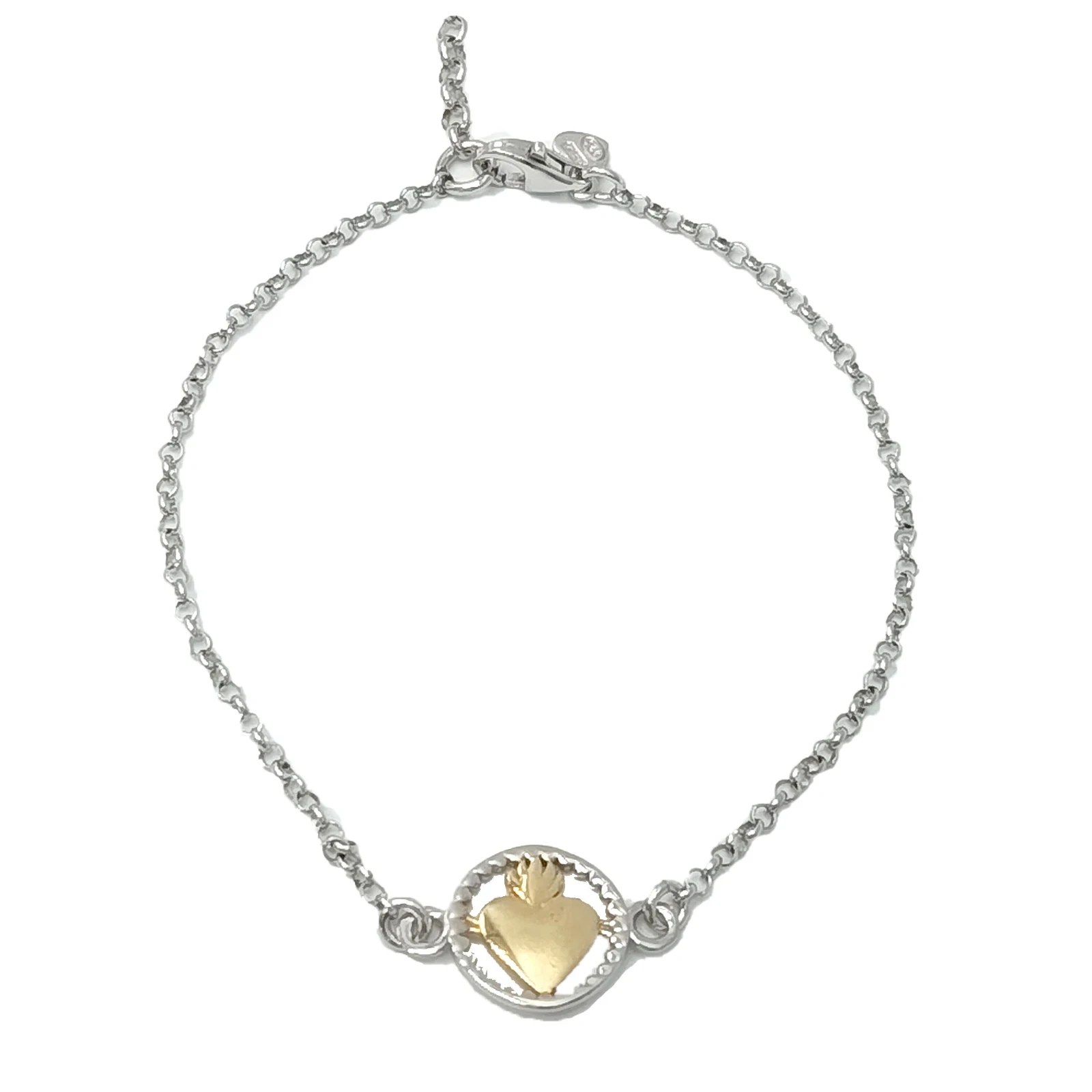 Bracciale Cuore Ex Voto Piccolo in argento 925 bicolore