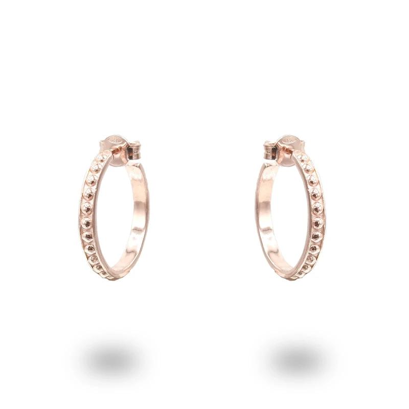 Orecchini Campanella con Sfera Grandi in argento 925 con finitura oro rosa