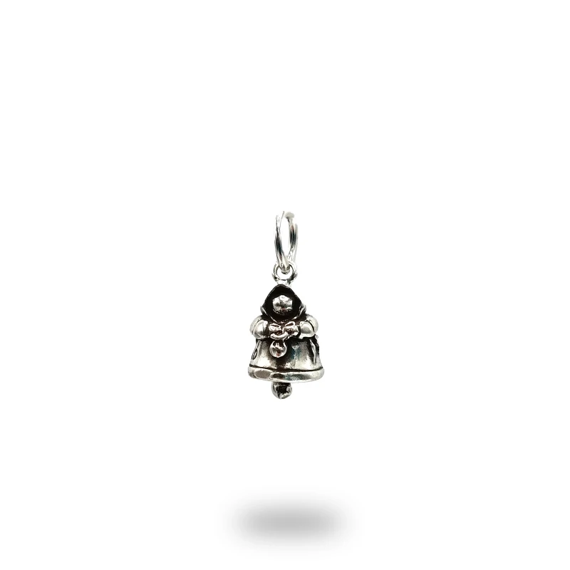 Pendente campanella Monaciello in argento 800 brunito, portafortuna della tradizione napoletana