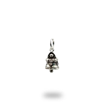 Pendente campanella Monaciello in argento 800 brunito, portafortuna della tradizione napoletana