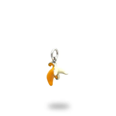Charm Banana Grande in argento 925 brunito e smaltato