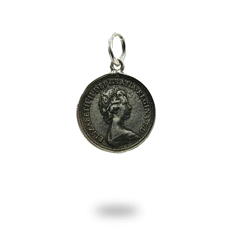 Pendente Moneta Sterlina in Argento 800 Brunito – Artigianale
