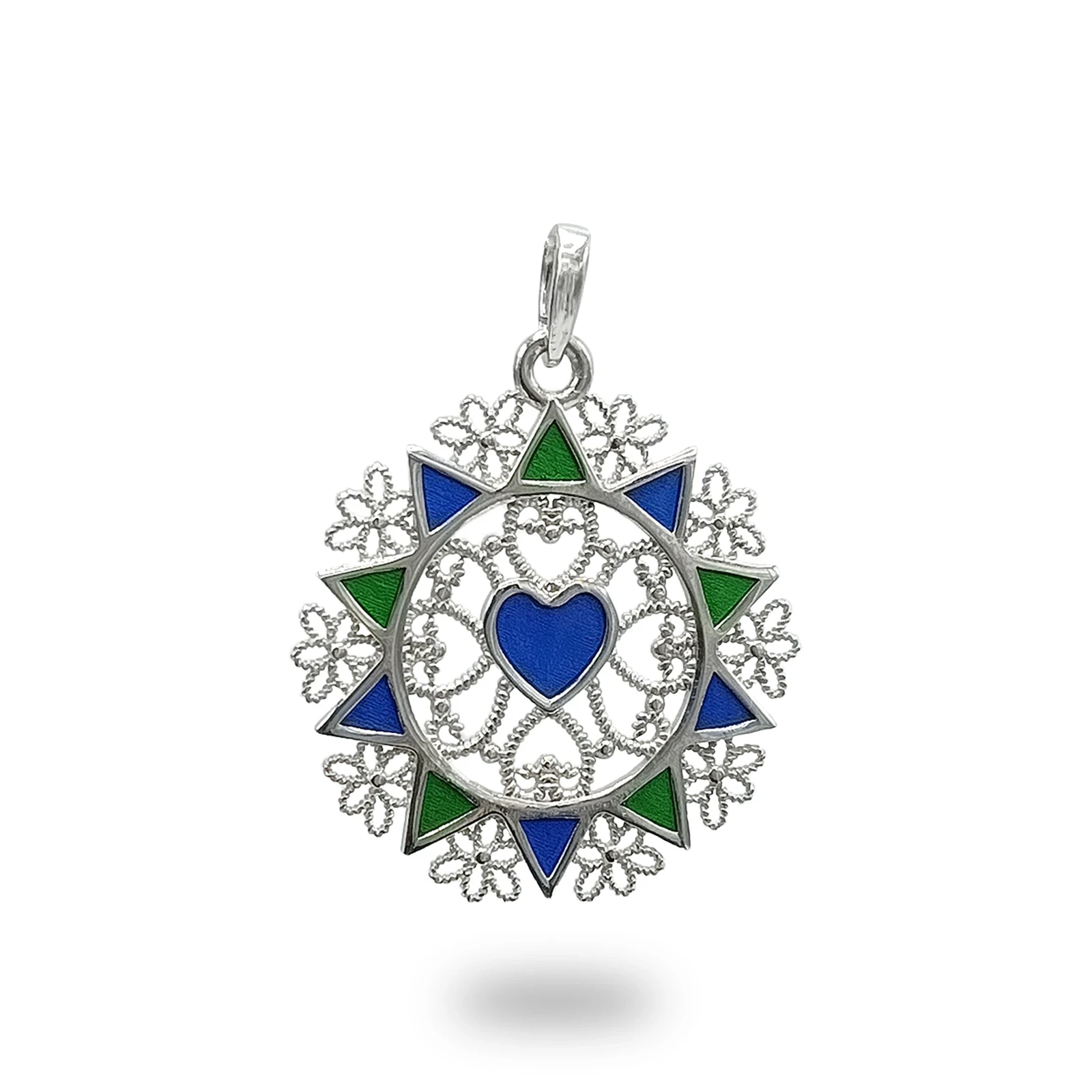 Presentosa 1 Cuore Rodio e Smalto Argento 925 – Artigianale