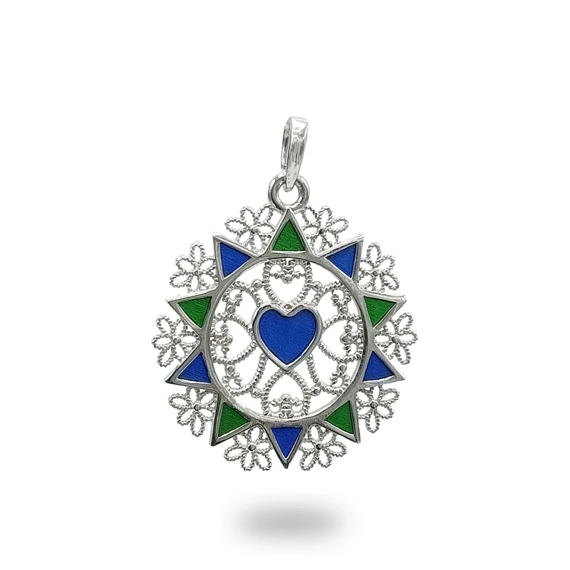 Presentosa 1 Cuore Rodio e Smalto Argento 925 – Artigianale