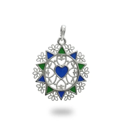 Presentosa 1 Cuore Rodio e Smalto Argento 925 – Artigianale