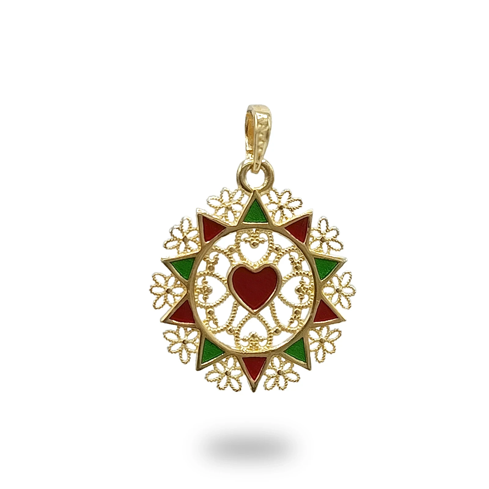 Presentosa 1 Cuore Oro e Smalto Argento 925 – Artigianale