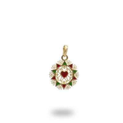 Presentosa Piccola 1 Cuore Oro e Smalto Argento 925 – Gioiello Artigianale