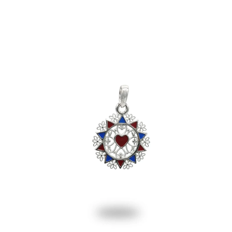 Presentosa 1 Cuore Rodio e Smalto Argento 925 – Artigianale