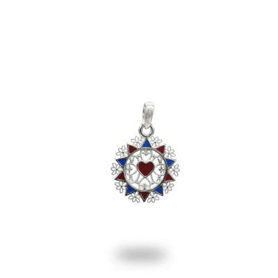 Presentosa 1 Cuore Rodio e Smalto Argento 925 – Artigianale