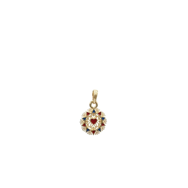 Presentosa 1 Cuore Oro e Smalto Argento 925 – Mini Artigianale