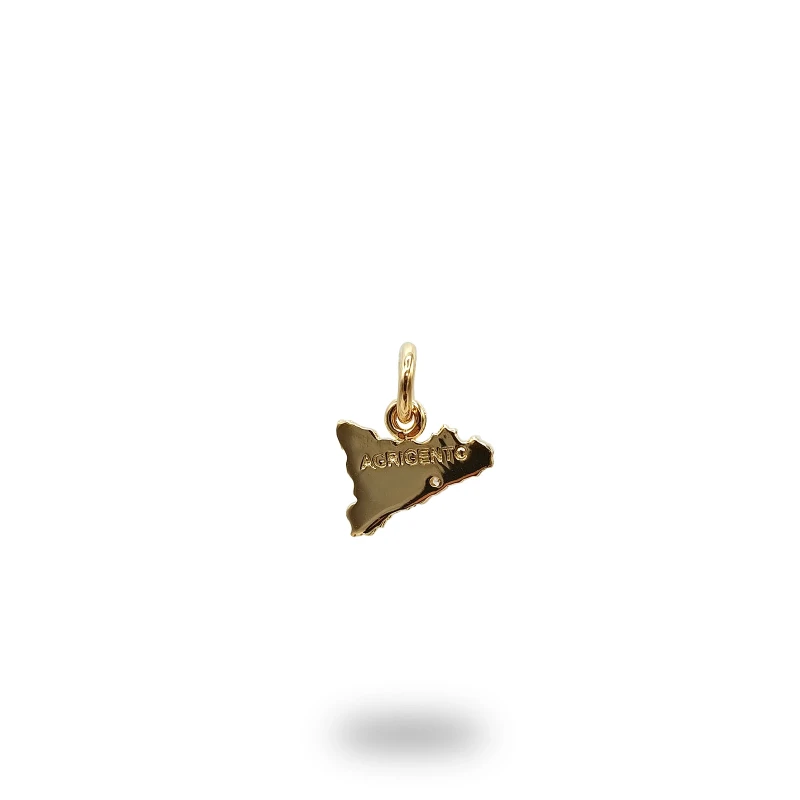 Ciondolo Sicilia Agrigento Strass in Bronzo