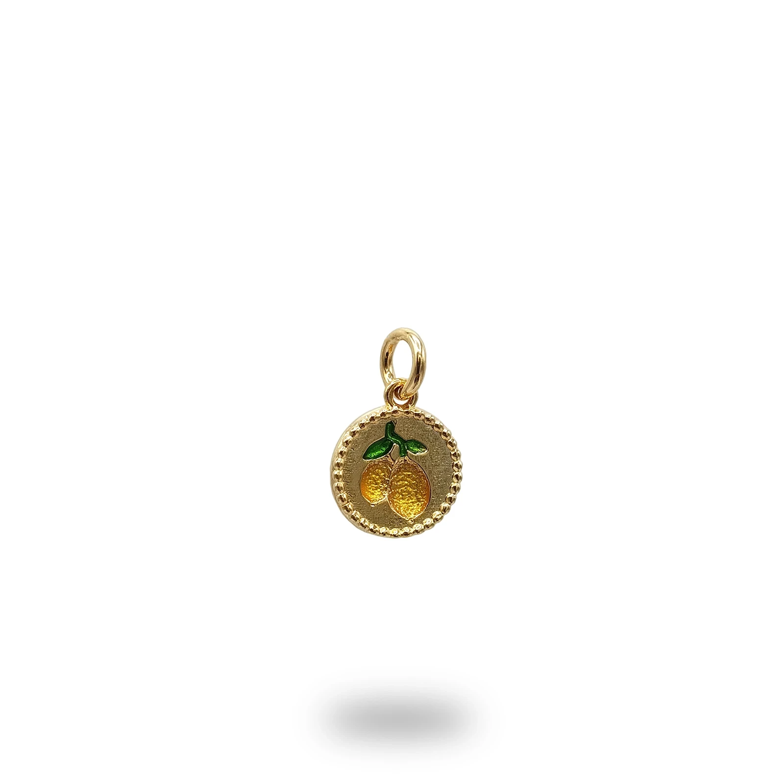 Ciondolo Cerchio Limone Con Smalto in Argento 925 gioiello artigianale simbolo mediterraneo