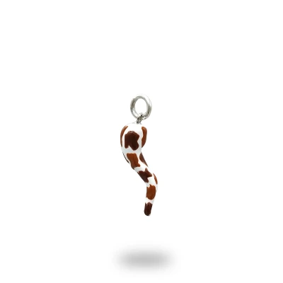 Corno Argento 800 Brunito Smaltato Rosso – Amuleto Artigianale