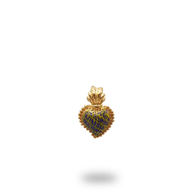 Ciondolo Cuore Ex Voto Oro Smalto Argento 800