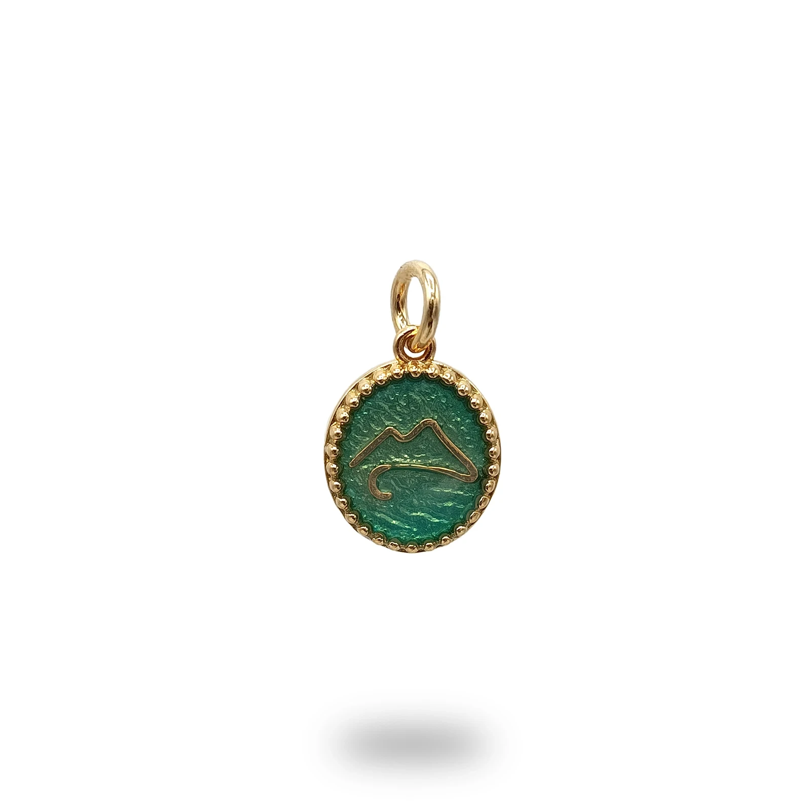 Ciondolo Cerchio Ovale Vesuvio Con Smalto in Argento 925 gioiello artigianale simbolo napoletano