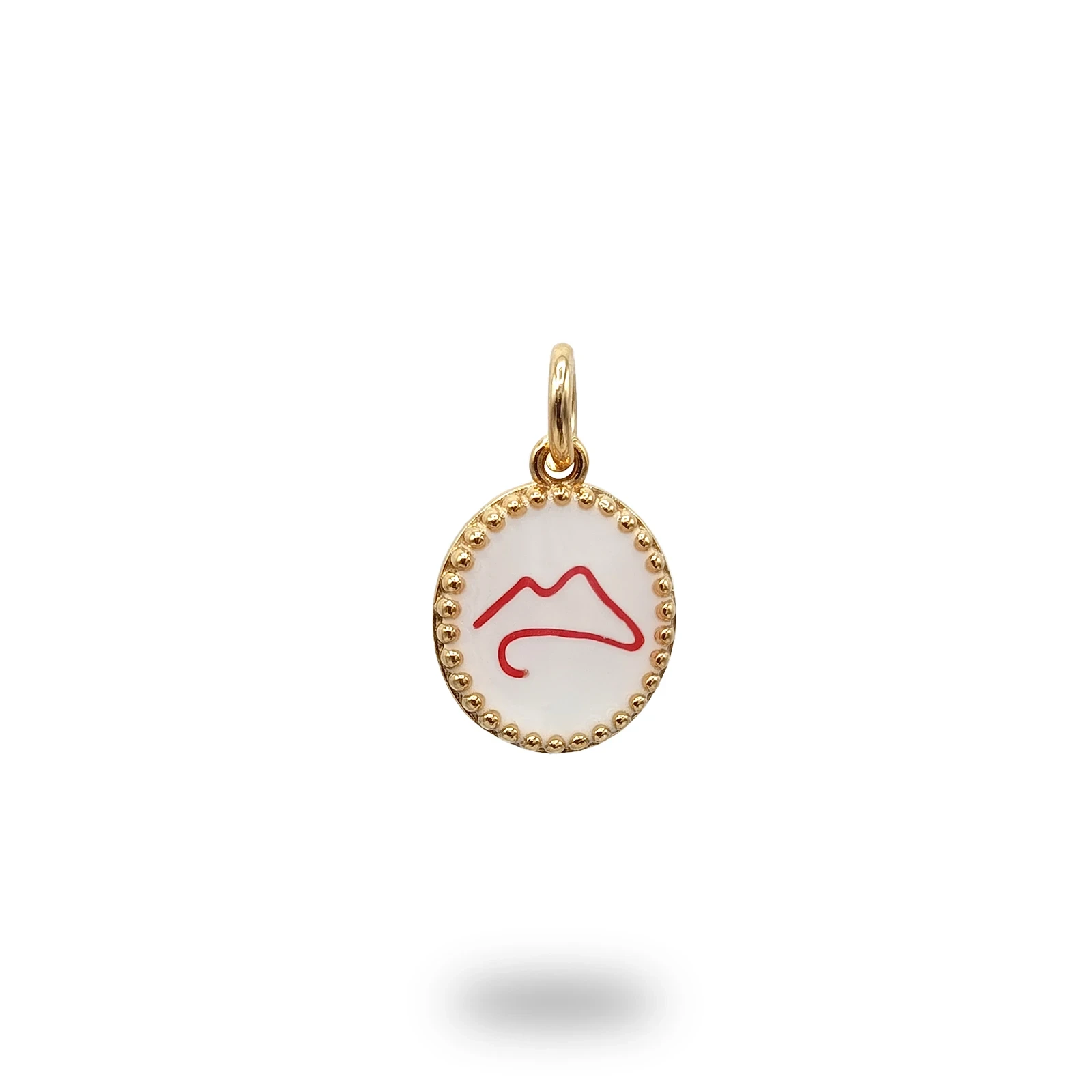 Ciondolo Cerchio Ovale Vesuvio Con Smalto in Argento 925 gioiello artigianale simbolo napoletano