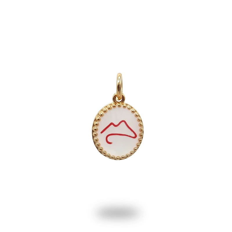 Ciondolo Cerchio Ovale Vesuvio Con Smalto in Argento 925 gioiello artigianale simbolo napoletano