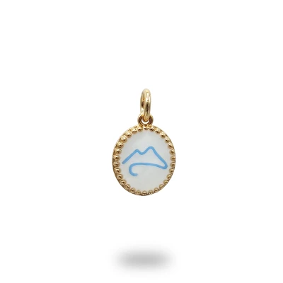Ciondolo Cerchio Ovale Vesuvio con Smalto in Bronzo artigianale