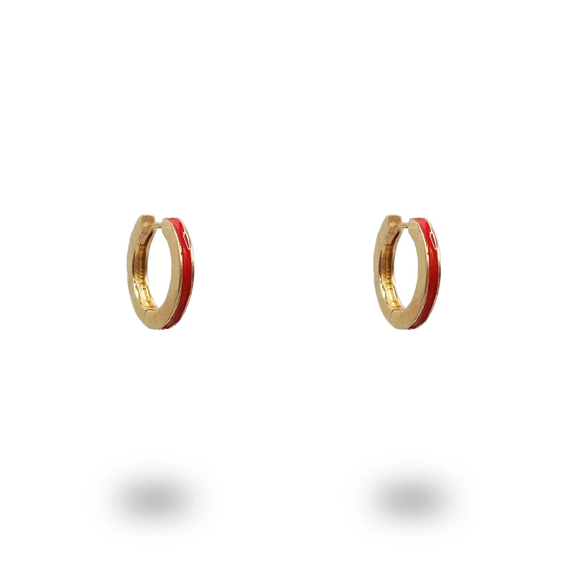 Orecchini Campanella Oro con Smalto in Bronzo artigianali Made in Italy