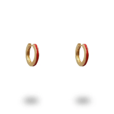 Orecchini Campanella Oro con Smalto in Bronzo artigianali Made in Italy