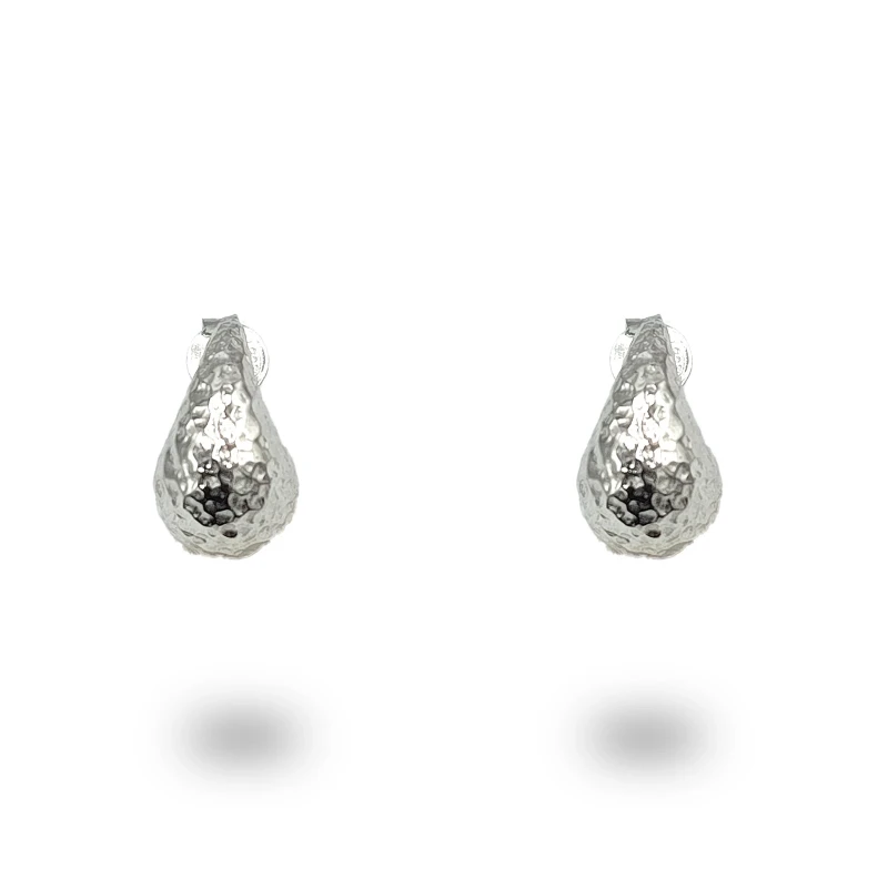 Orecchini Goccia piccoli in argento 925 rodiato, eleganza discreta e senza tempo